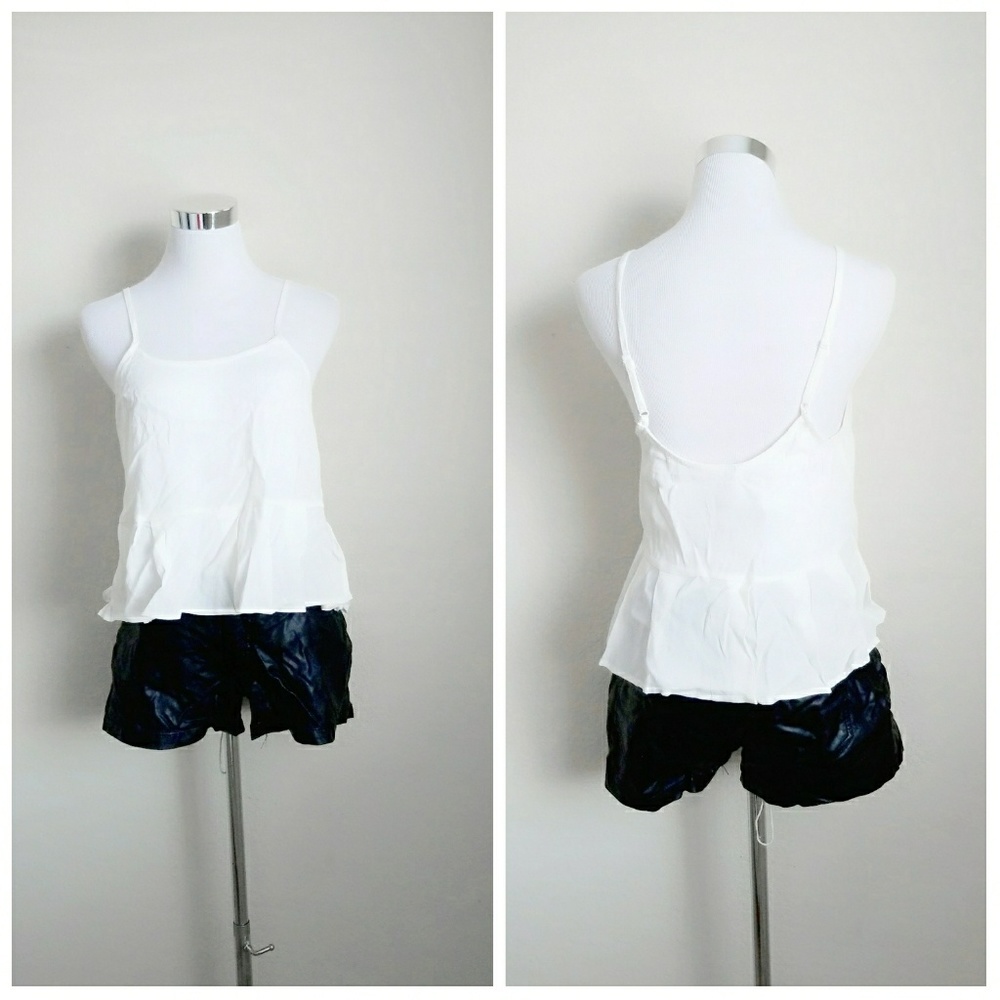 NWT Cream peplum loose fitting tank top